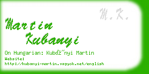 martin kubanyi business card